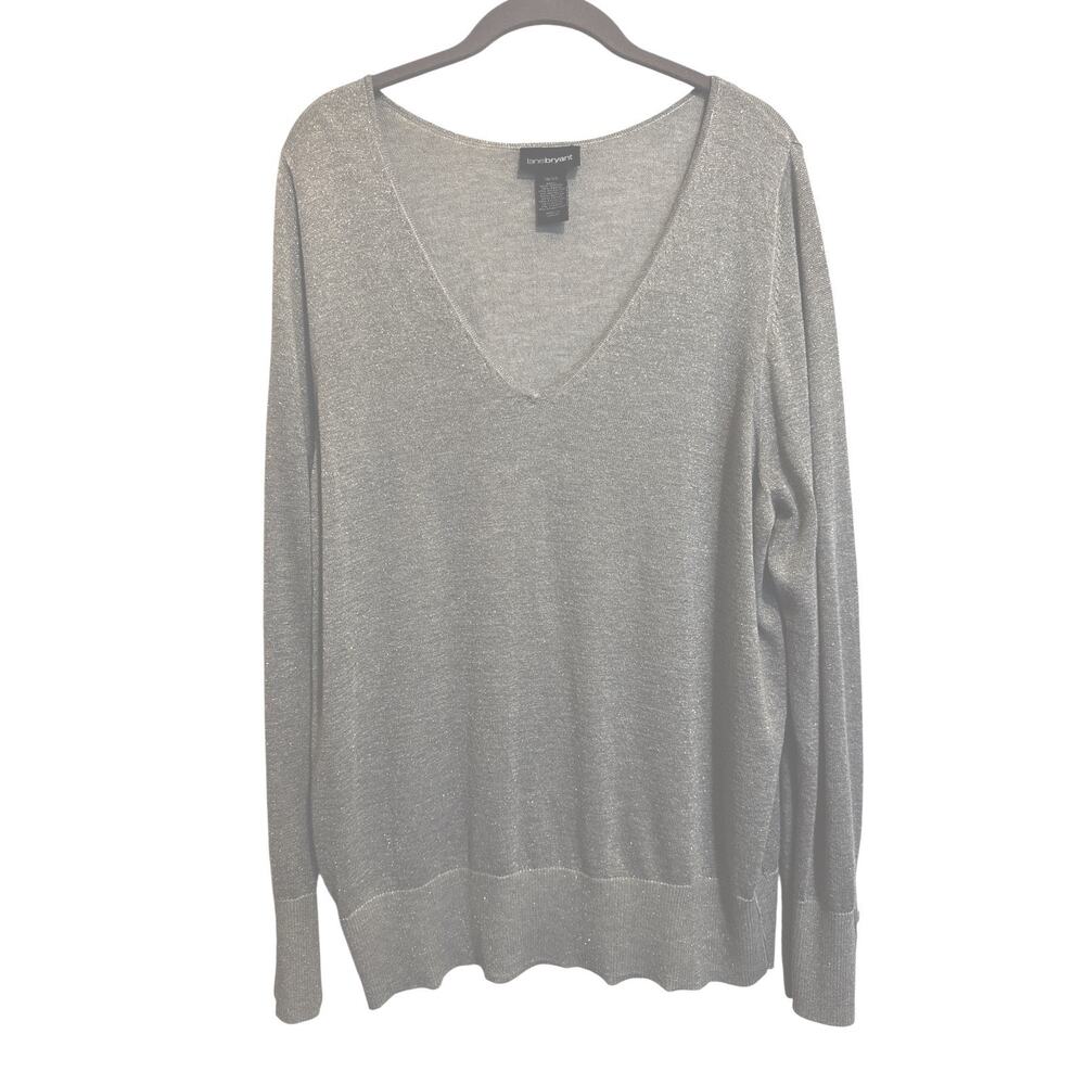 Sparkle Tunic Top Womens Size 18/20 Lightweight Silver Metallic Grey Glamour